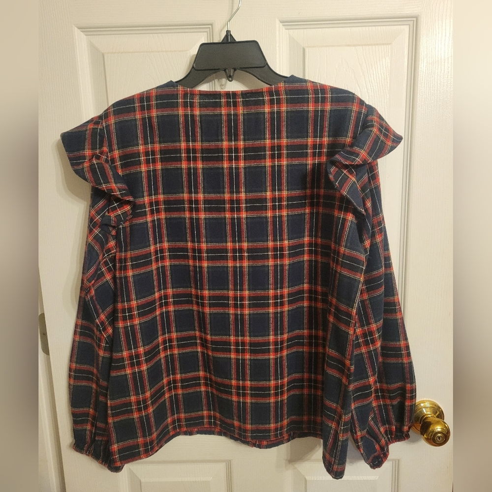 Oddi Red and Blue Plaid Blouse - Picture 5 of 8